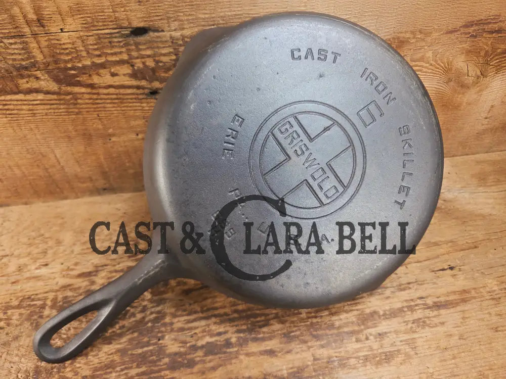 1920’s Griswold #6 Skillet with Large Block Logo and Smooth Bottom 699 H Skillet