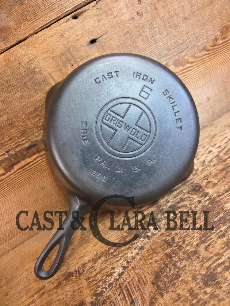 1920’s Griswold #6 Skillet with Large Block Logo Smooth Bottom 699 - Skillet