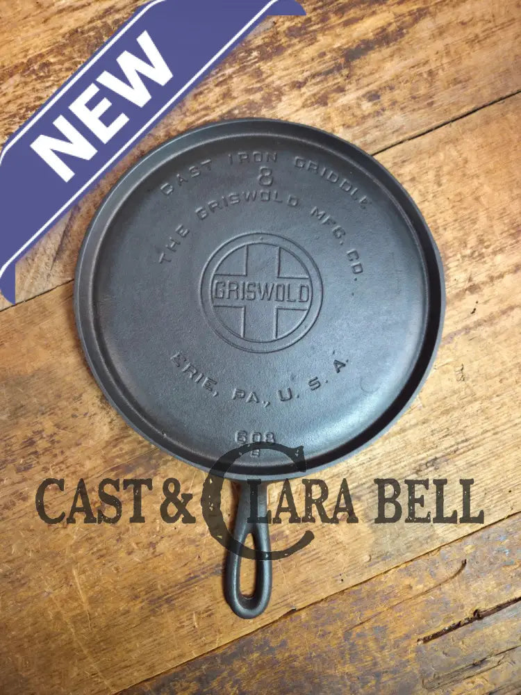 1920’s Griswold #8 Round Griddle 608 B. Collector grade and wonderful daily user! Griddle