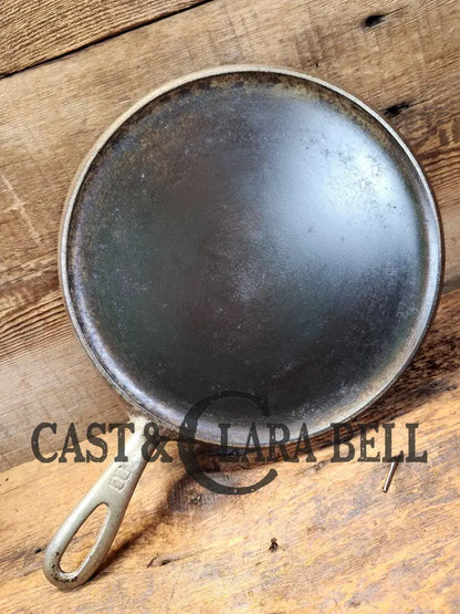 1920’S Griswold #8 Round Griddle 608. Very Cool Patina From Previous Nickel Finish.