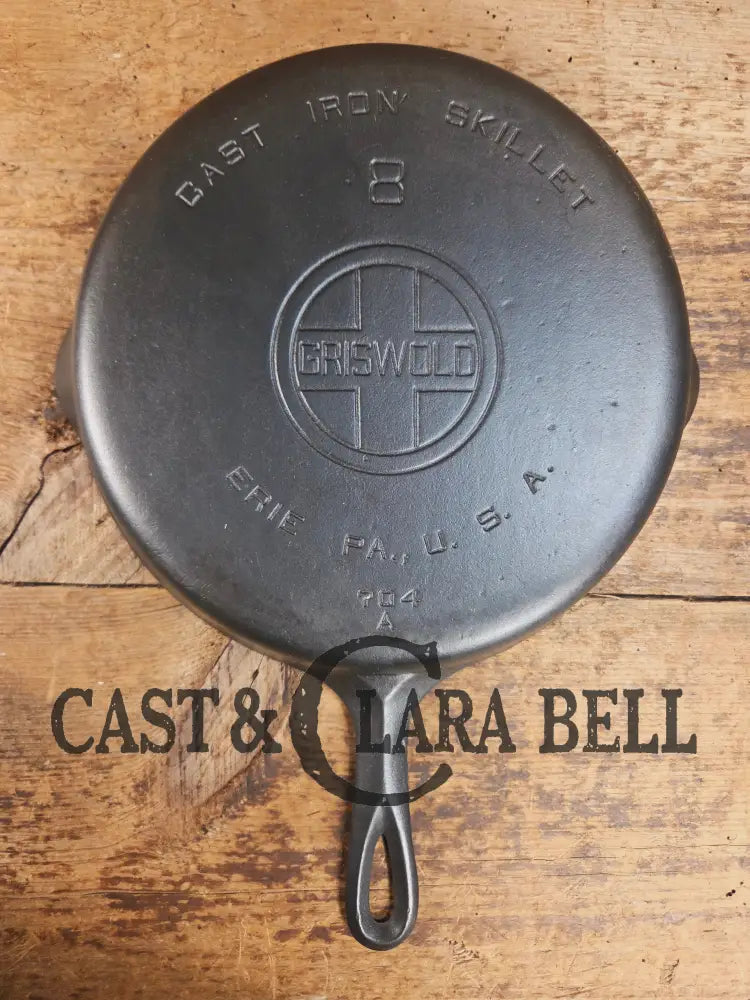 1920’s Griswold #8 Skillet with Large Block Logo and Smooth Bottom 704 A Skillet
