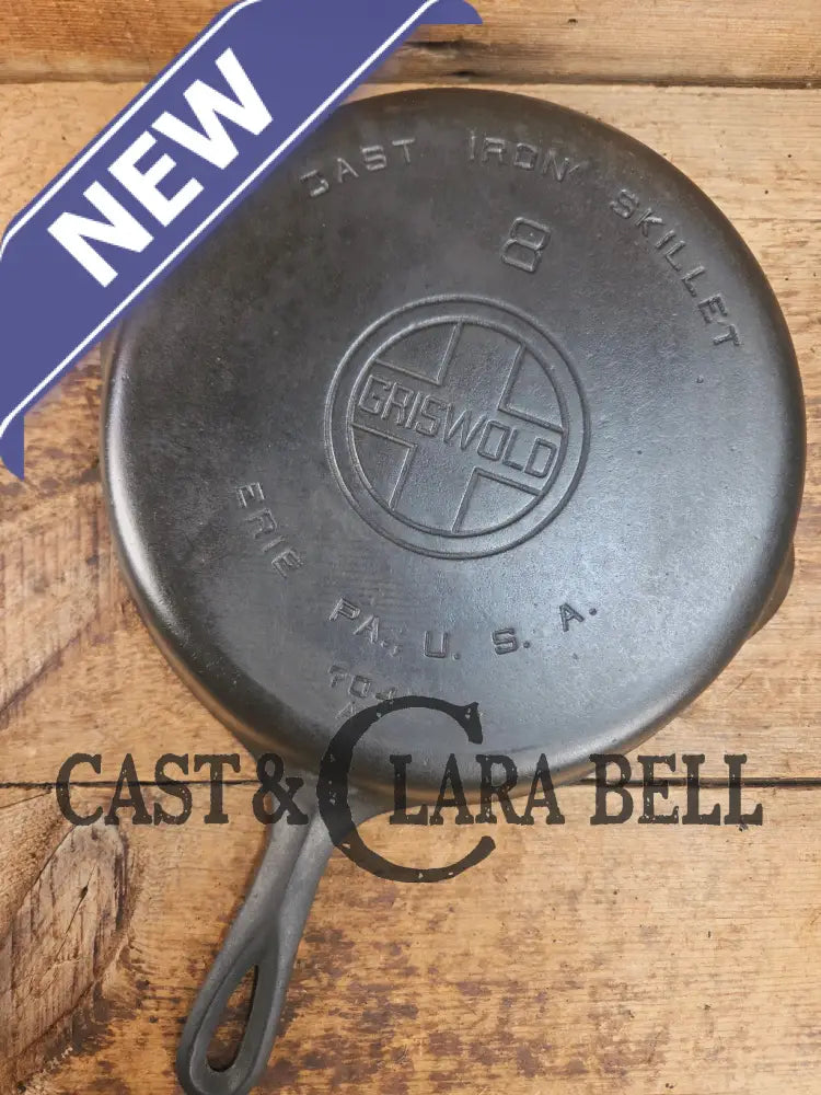 1920’s Griswold #8 Skillet with Large Block Logo and Smooth Bottom 704 A Skillet