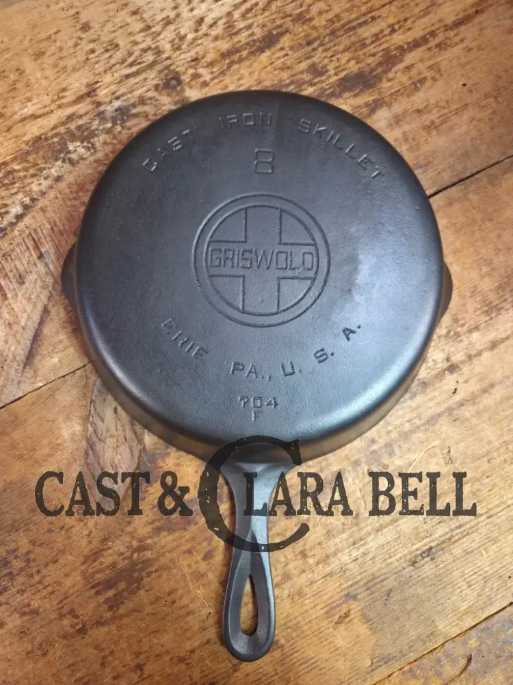 1920’s Griswold #8 Skillet with Large Block Logo and Smooth Bottom 704 F Skillet