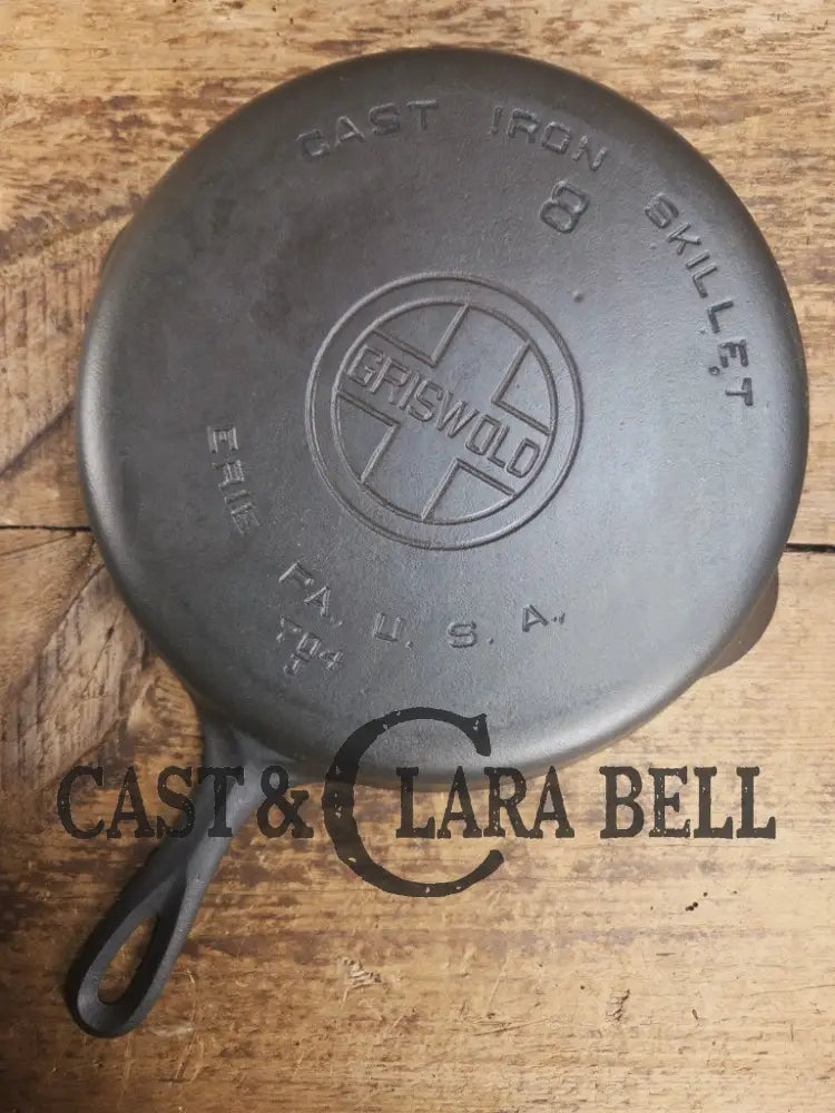 1920’s Griswold #8 Skillet with Large Block Logo and Smooth Bottom 704 J Skillet