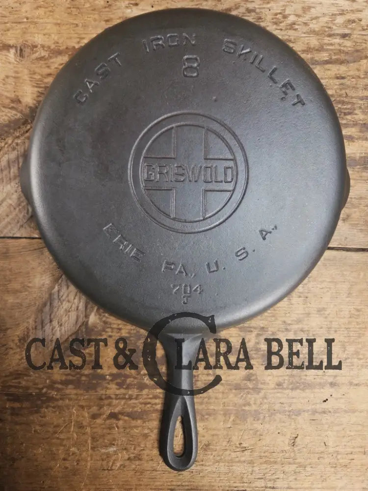 1920’s Griswold #8 Skillet with Large Block Logo and Smooth Bottom 704 J Skillet