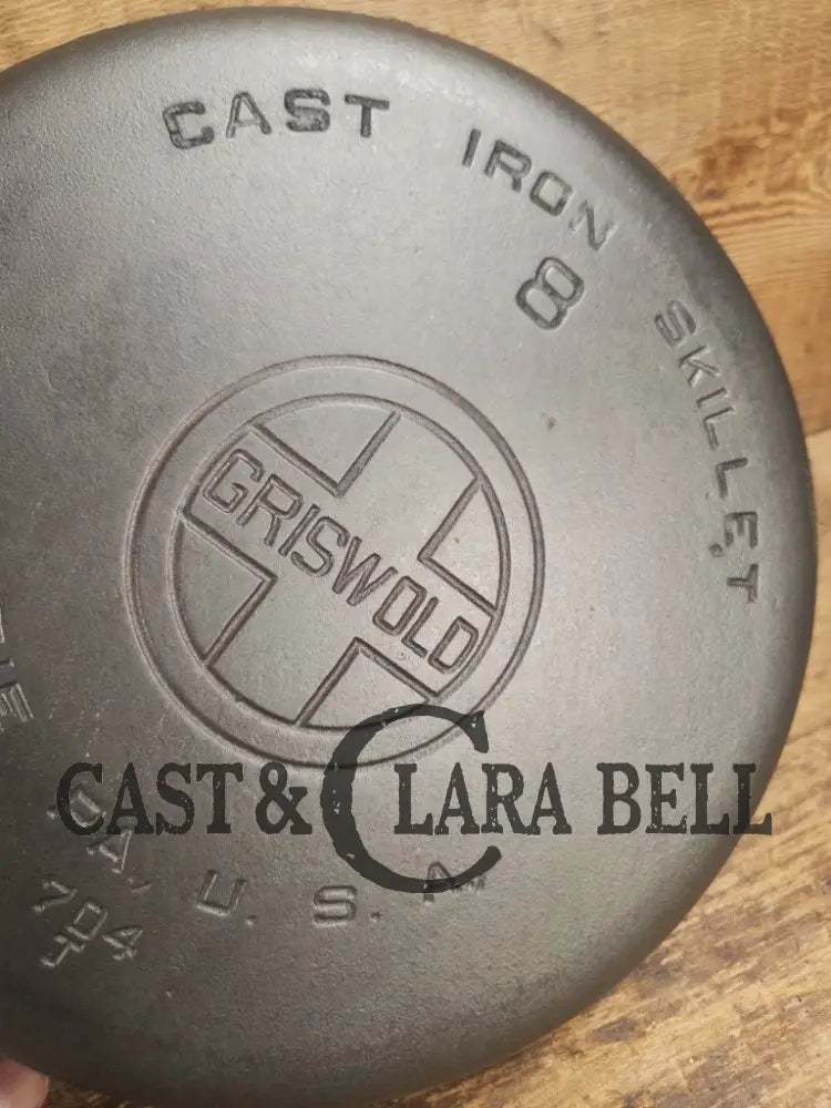 1920’s Griswold #8 Skillet with Large Block Logo and Smooth Bottom 704 J Skillet