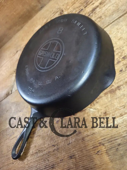 1920’s Griswold #8 Skillet with Large Block Logo and Smooth Bottom 704 J. Skillet