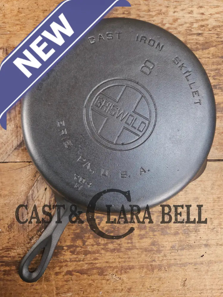 1920’s Griswold #8 Skillet with Large Block Logo and Smooth Bottom 704 M Skillet