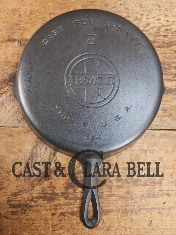 1920’s Griswold #8 Skillet with Large Block Logo and Smooth Bottom 704 M Skillet