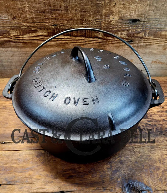 1920’S Griswold #8 Tite-Top Cast Iron Dutch Oven With Large Block Logo 833 A And High Dome Lid