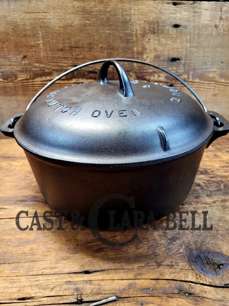 1920’S Griswold #8 Tite-Top Cast Iron Dutch Oven With Large Block Logo 833 A And High Dome Lid