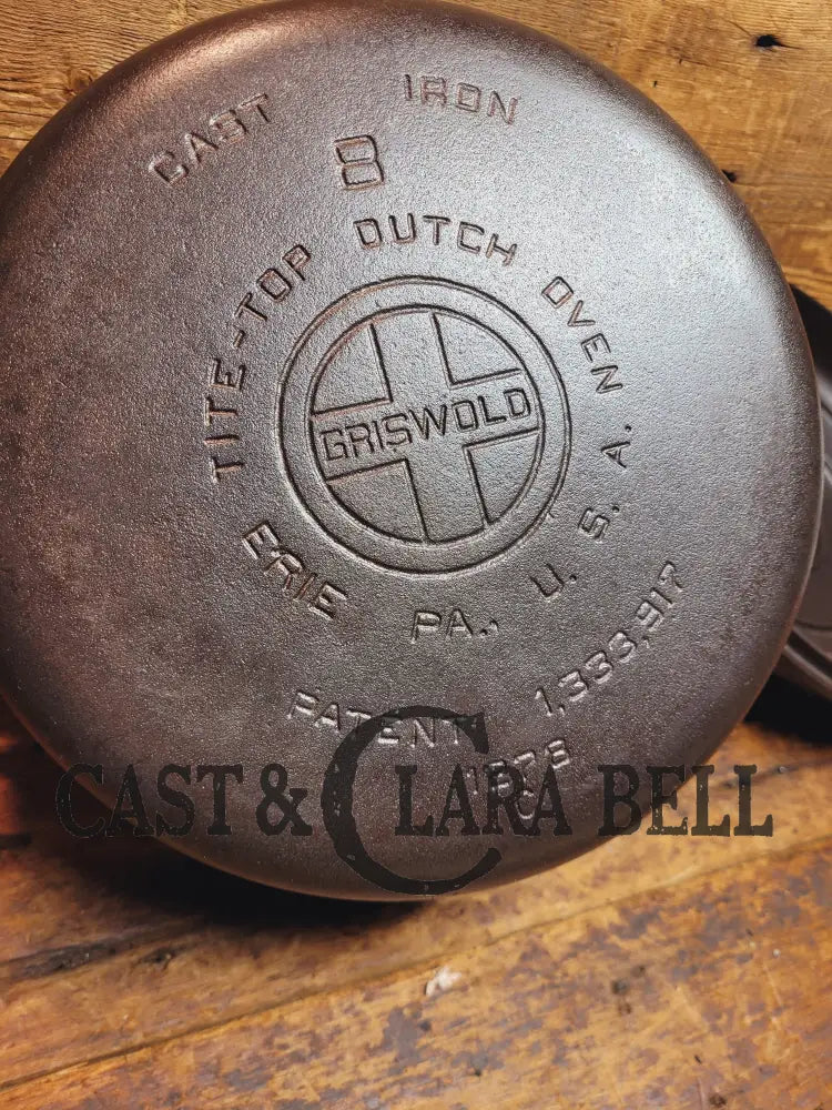 1920S Griswold #8 Tite-Top Dutch Oven P/N 1273C With 1286 B Self Basting Lid Ovens & Kettles