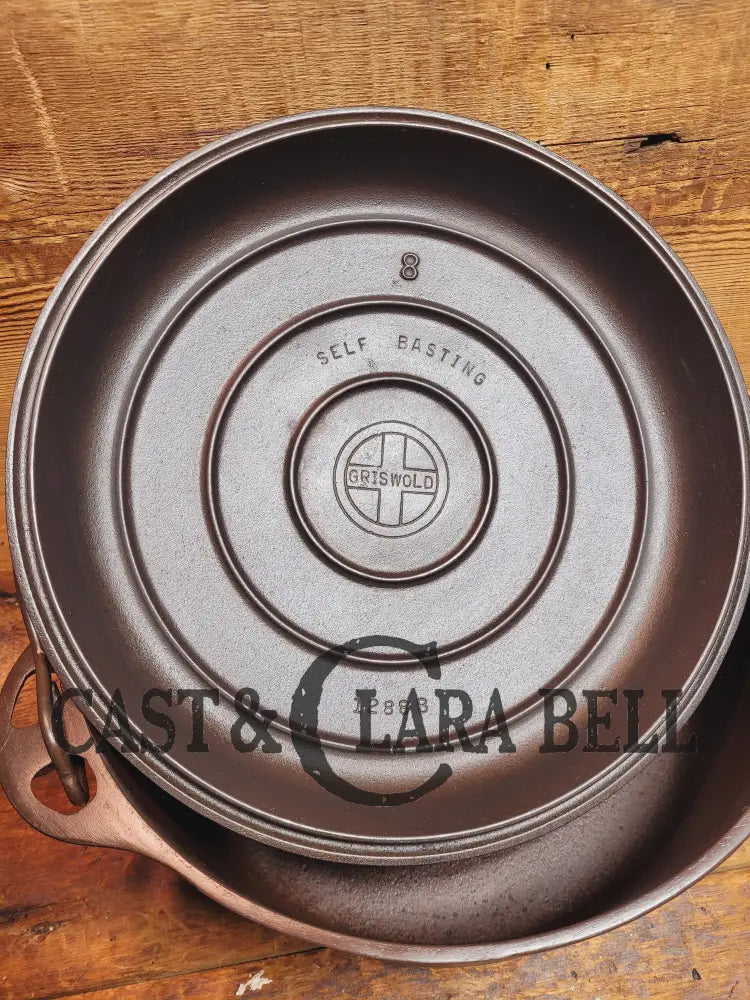 1920S Griswold #8 Tite-Top Dutch Oven P/N 1273C With 1286 B Self Basting Lid Ovens & Kettles