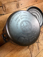 1920’s Griswold #9 Dutch Oven w/ Slant Logo p/n 834 A and p/n 2552 matching block lid Dutch Ovens Trivets & Kettles