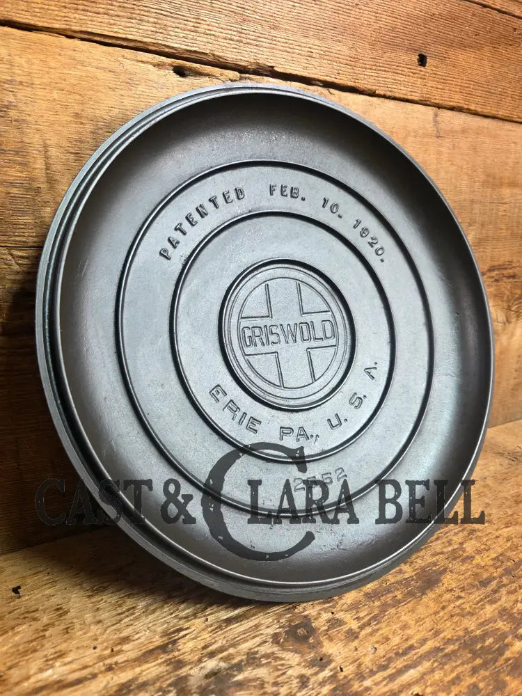 1920’s Griswold #9 Dutch Oven w/ Slant Logo p/n 834 A and p/n 2552 matching block lid Dutch Ovens Trivets & Kettles