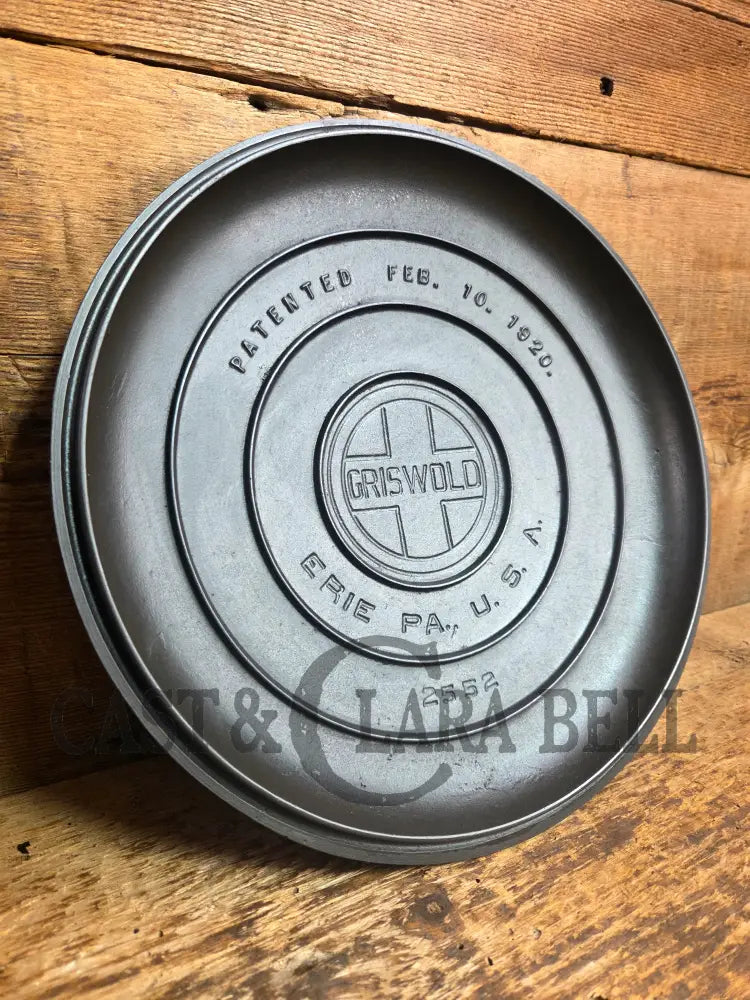 1920’s Griswold #9 Dutch Oven w/ Slant Logo p/n 834 A and p/n 2552 matching block lid Dutch Ovens Trivets & Kettles