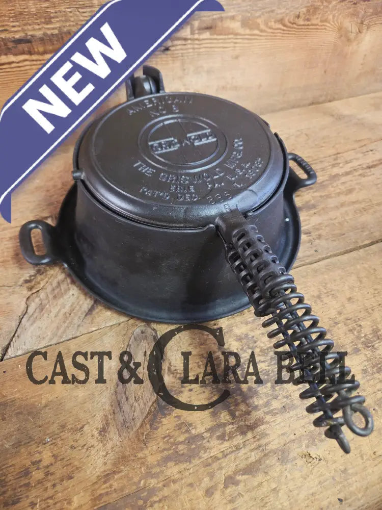 1920’s Griswold No. 8 Waffle Iron (885/886) with Tall Base #8D! Beautifully restored and ready to make crispy waffles!