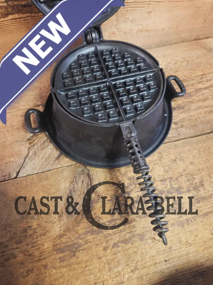 1920’s Griswold No. 8 Waffle Iron (885/886) with Tall Base #8D! Beautifully restored and ready to make crispy waffles!