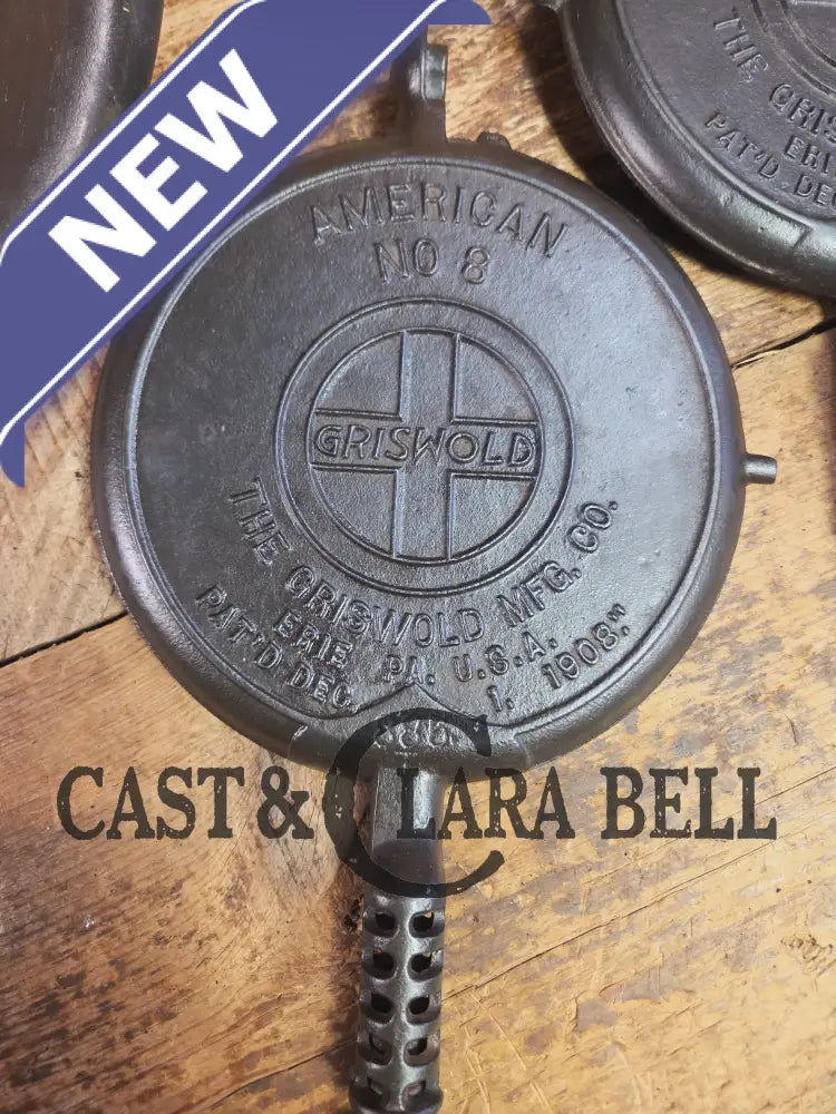 1920’s Griswold No. 8 Waffle Iron (885/886) with Tall Base #8D! Beautifully restored and ready to make crispy waffles!
