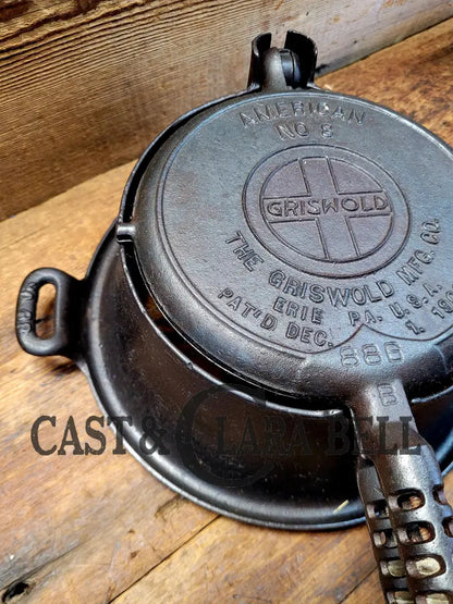 1920’S Griswold No. 8 Waffle Iron (885/885) With Tall Base #88! Beautifully Restored And Ready To