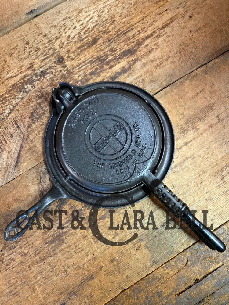 1920’s Griswold No. 8 Waffle Iron (886/885) with original handles & short base 795 Waffle Iron