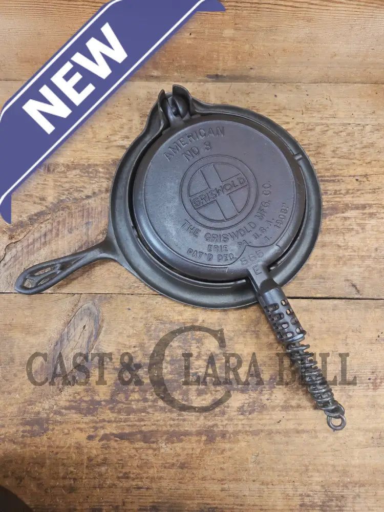 1920’s Griswold No. 8 Waffle Iron (886/885) with original handles & short base 884 - Waffle Iron