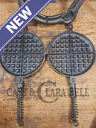 1920’s Griswold No. 8 Waffle Iron (886/885) with original handles & short base 884 - Waffle Iron