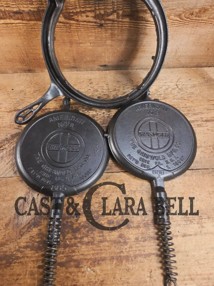 1920’s Griswold No. 8 Waffle Iron (886/885) with short base 795 Waffle Iron