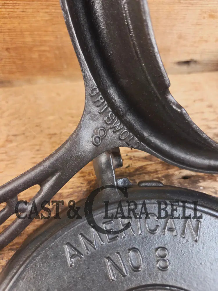 1920’s Griswold No. 8 Waffle Iron (886/885) with short base 795 and original wood handles Waffle Iron