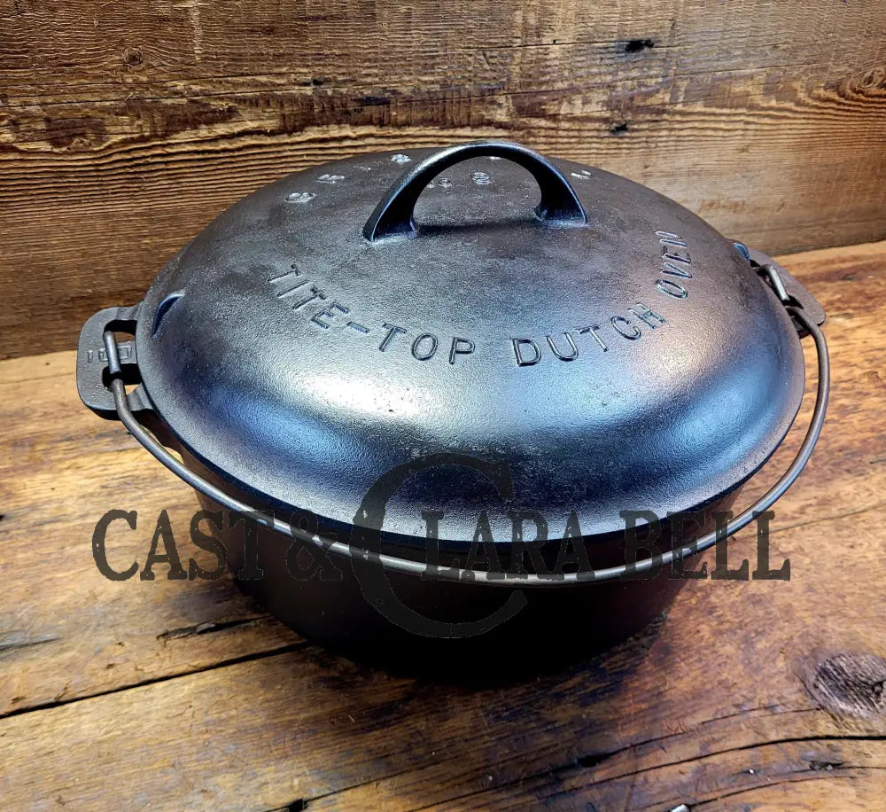 Priced To Sell! 1920’S Griswold No. 9 Tite Top Dutch Oven (834) With Large Block Logo And Low Lid