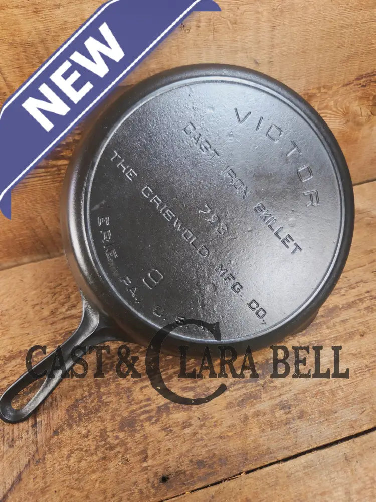 1920’s Griswold’s Victor #9 Skillet with Heat Ring 723. Hard to Find and Amazing in the kitchen! Skillet
