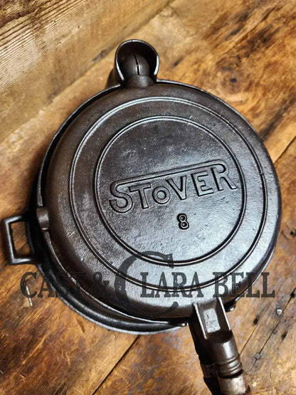 1920S Stover No. 8 Waffle Iron W/ Htf Tall Base! Original Wood Handles