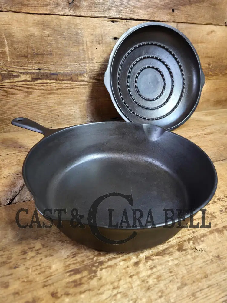 1920’s Wagner Ware #8 Deep Skillet with Lid. Perfect chicken fryer! Restored and Ready to Use! Skillet