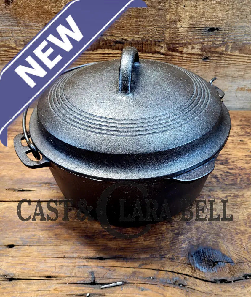 1930’S Beautiful Fully Restored Wagner #8 Dutch Oven With Sawtooth Drip Style Lid. Perfect For