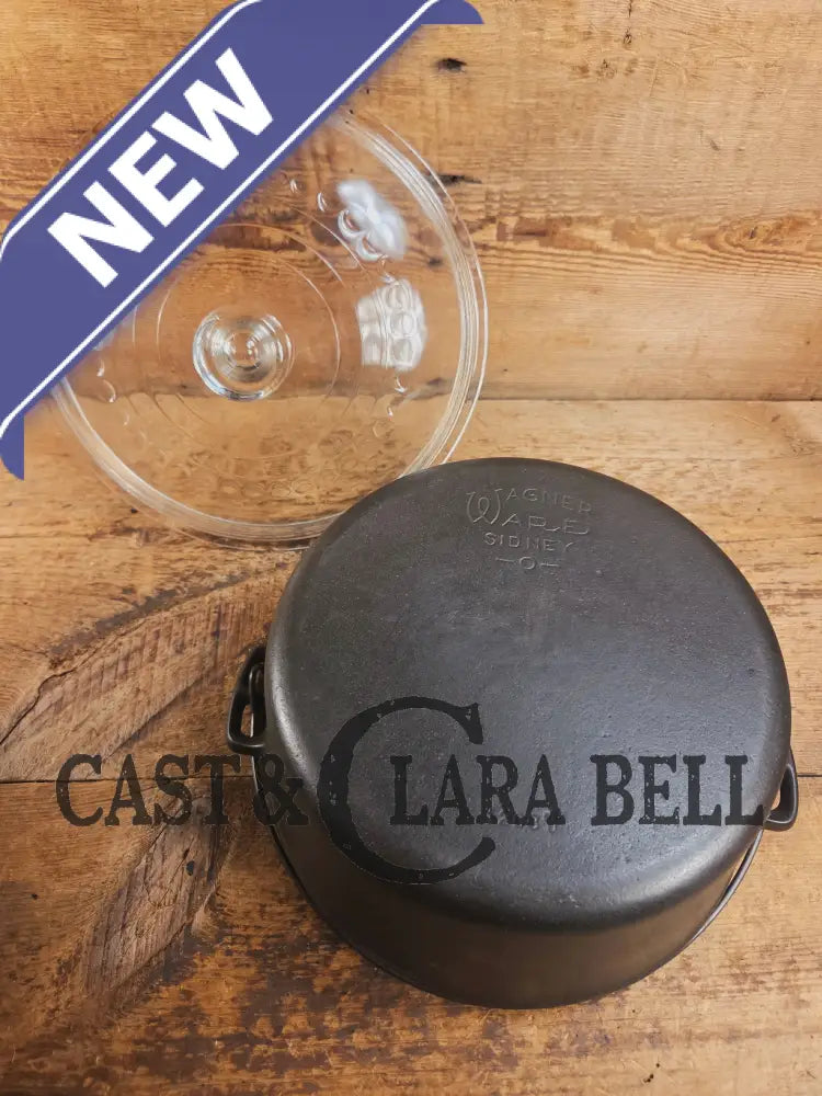 1930’s Beautiful! Wagner #8 Dutch Oven with GLASS lid! 1268. Perfect for soups breads or stews! Dutch Ovens Trivets &