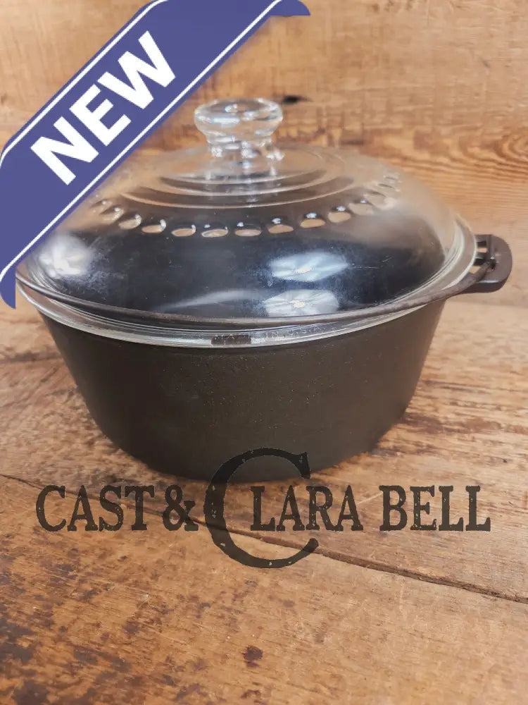 1930’s Beautiful! Wagner #8 Dutch Oven with GLASS lid! 1268. Perfect for soups breads or stews! Dutch Ovens Trivets &