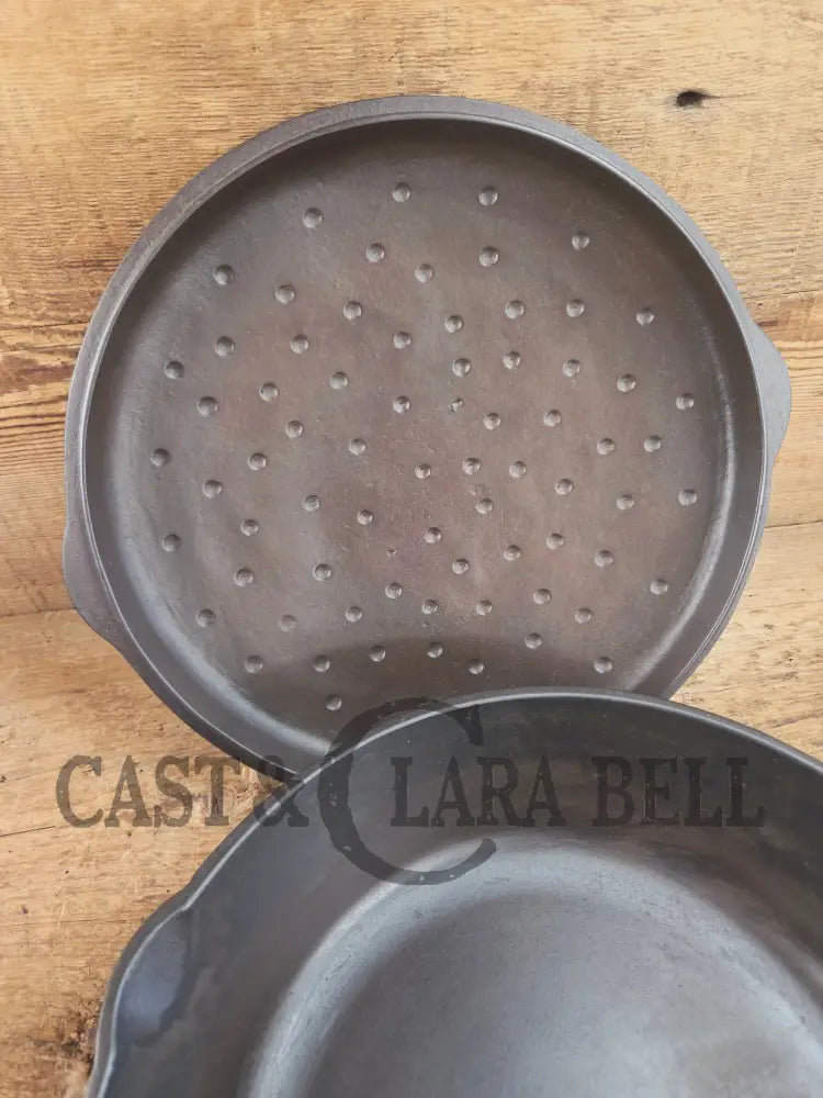1930’s Birmingham Stove & Range (BSR) Red Mountain Series #8G2 Deep Skillet 8 with Lid 8B. Restored and ready to fry!