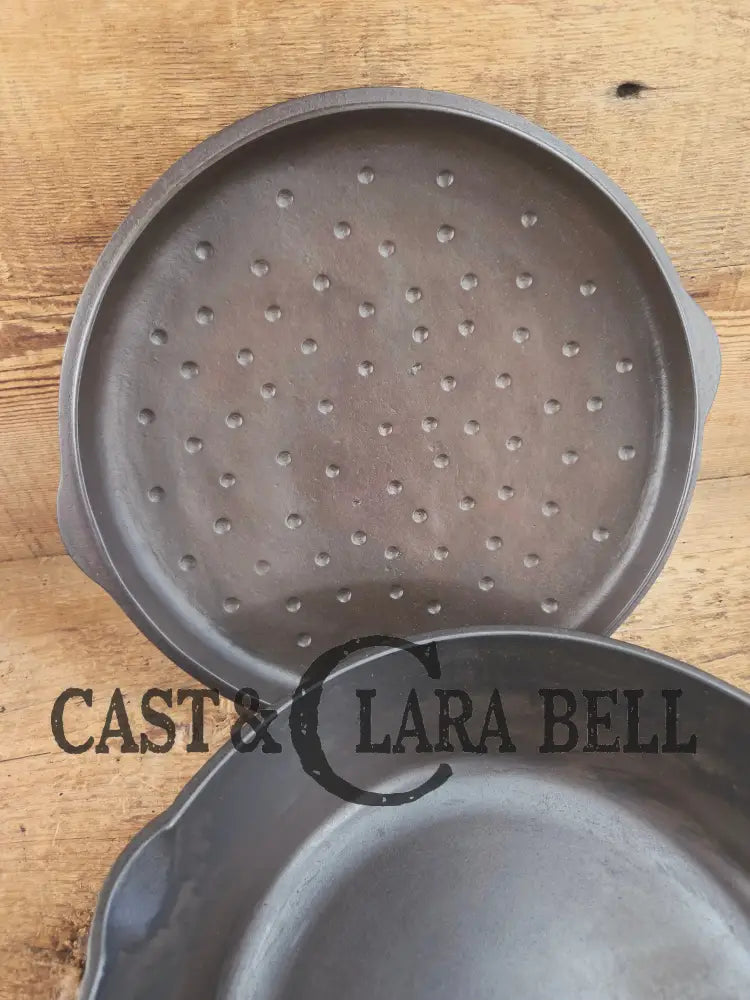 1930’s Birmingham Stove & Range (BSR) Red Mountain Series #8G2 Deep Skillet 8 with Lid 8B. Restored and ready to fry!