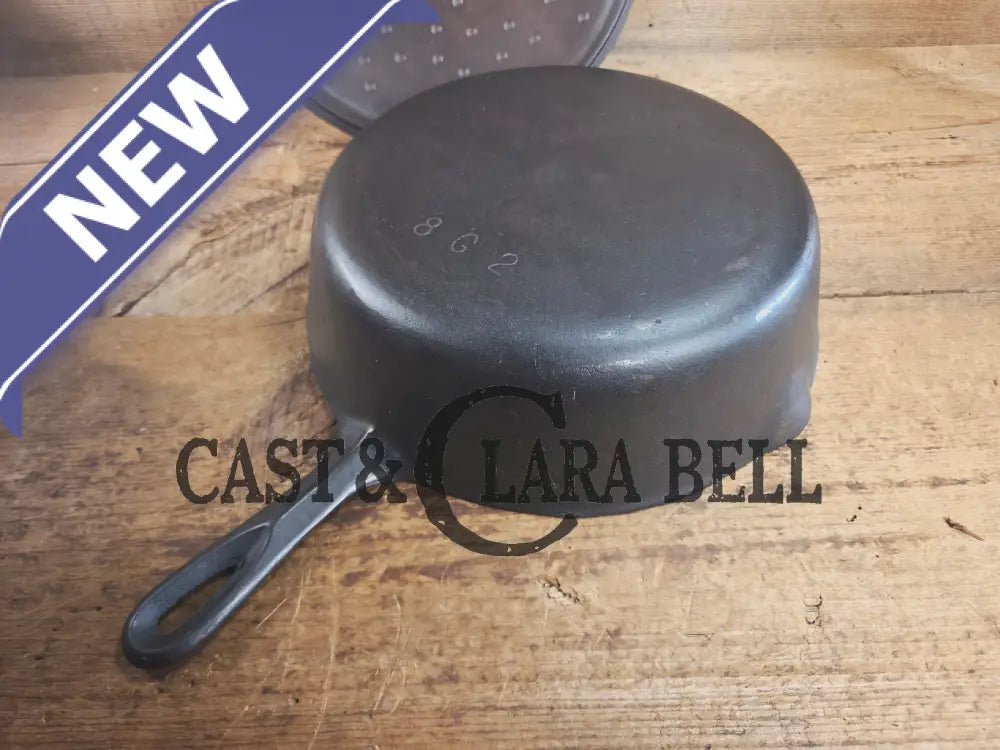 1930’s Birmingham Stove & Range (BSR) Red Mountain Series #8G2 Deep Skillet 8 with Lid 8B. Restored and ready to fry!