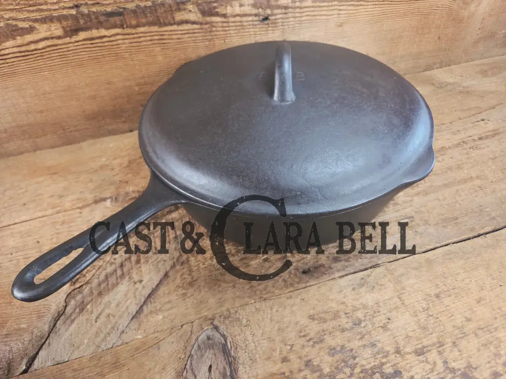 1930’s Birmingham Stove & Range (BSR) Red Mountain Series #8G2 Deep Skillet 8 with Lid 8B. Restored and ready to fry!