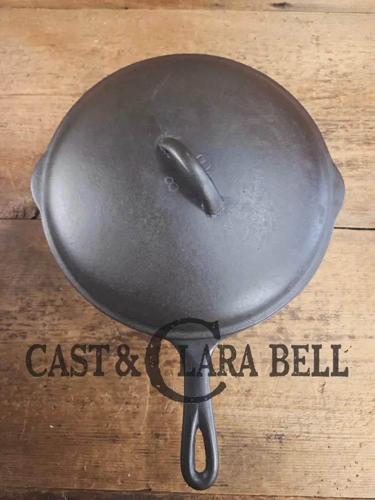 1930’s Birmingham Stove & Range (BSR) Red Mountain Series #8G2 Deep Skillet 8 with Lid 8B. Restored and ready to fry!