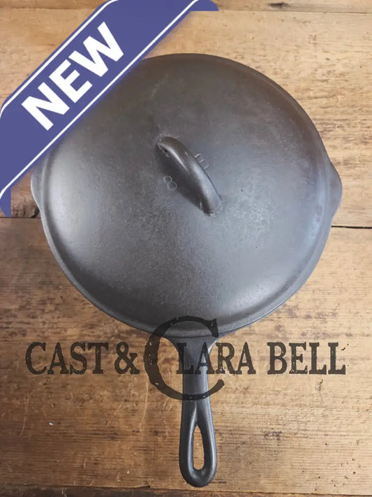 1930’s Birmingham Stove & Range (BSR) Red Mountain Series #8G2 Deep Skillet 8 with Lid 8B. Restored and ready to fry!