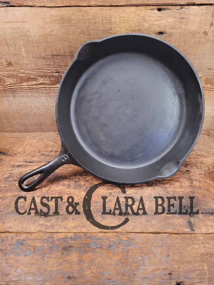 1930S Era Classic Lodge Raised #8 Single Notch Skillet Raised P. Elegant Piece Of History!