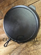 1930’s era Lodge #12 Cast Iron Skillet with 3 Notch Heat Ring. HUGE and perfect for large batch cooking. Gas or