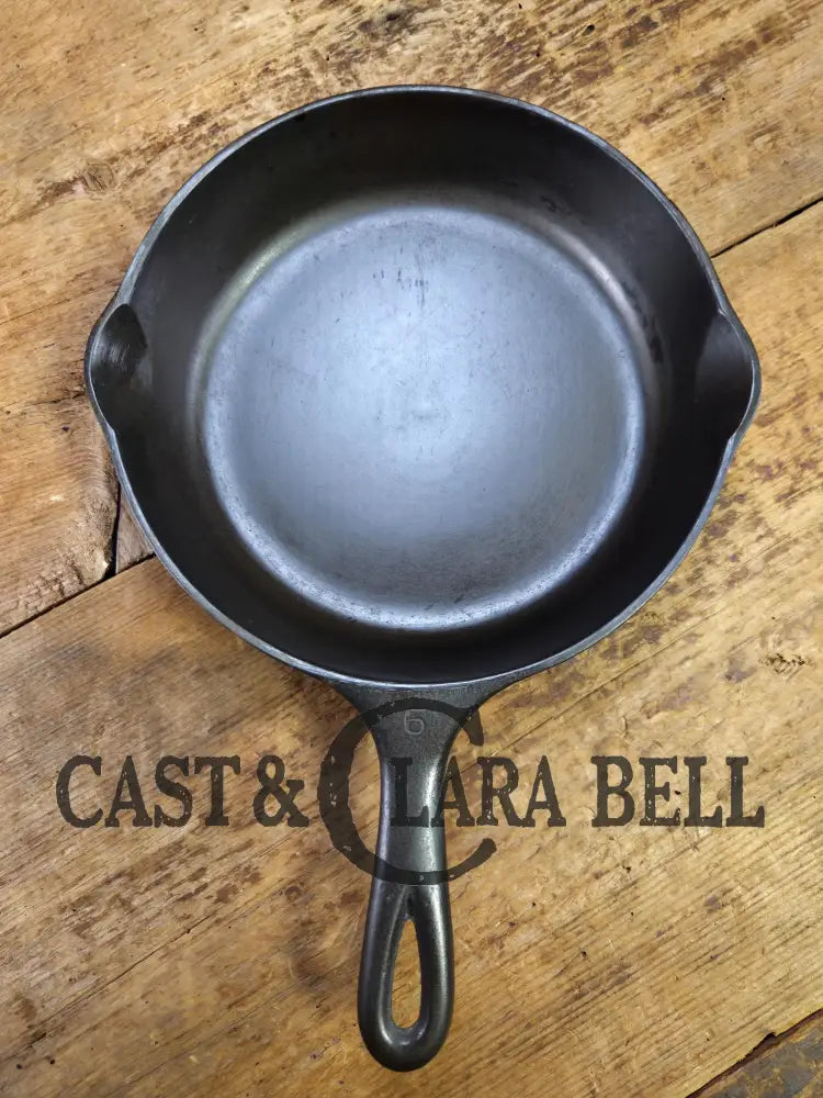 1930s Era Wagner Ware #6 Cast Iron Sautee Skillet with Smooth Bottom 1056 B