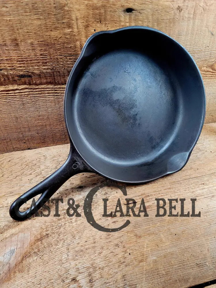 1930S Era Wagner Ware #6 Cast Iron Sautee Skillet With Smooth Bottom 1056 B