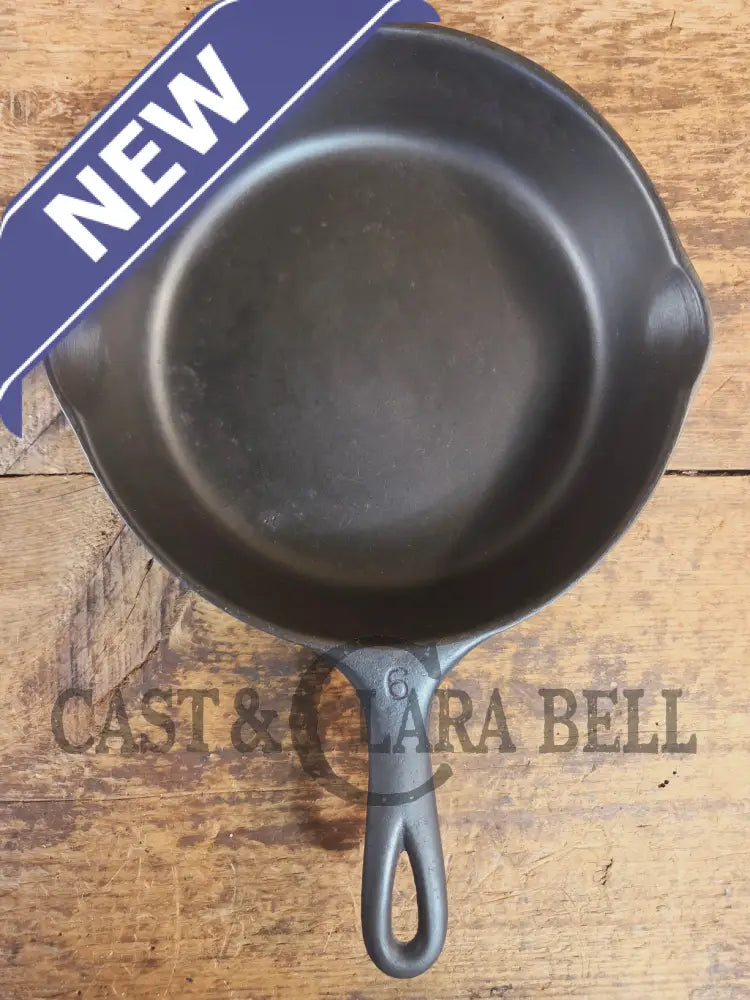 1930s Era Wagner Ware #6 Cast Iron Sautee Skillet with Smooth Bottom 1056 J - Skillet