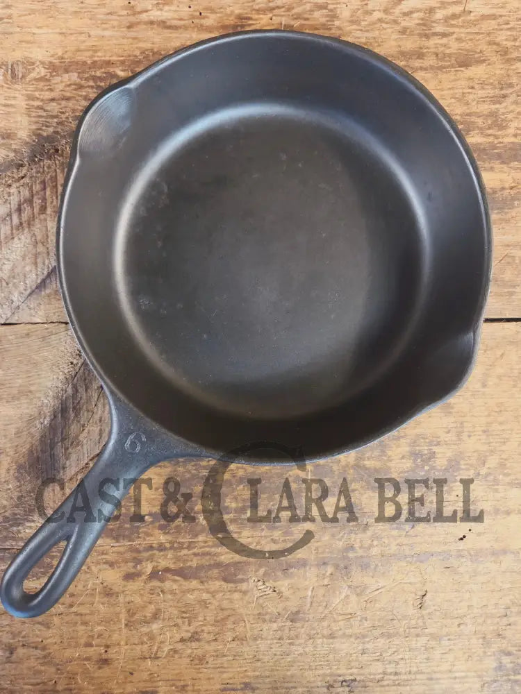 1930s Era Wagner Ware #6 Cast Iron Sautee Skillet with Smooth Bottom 1056 J - Skillet