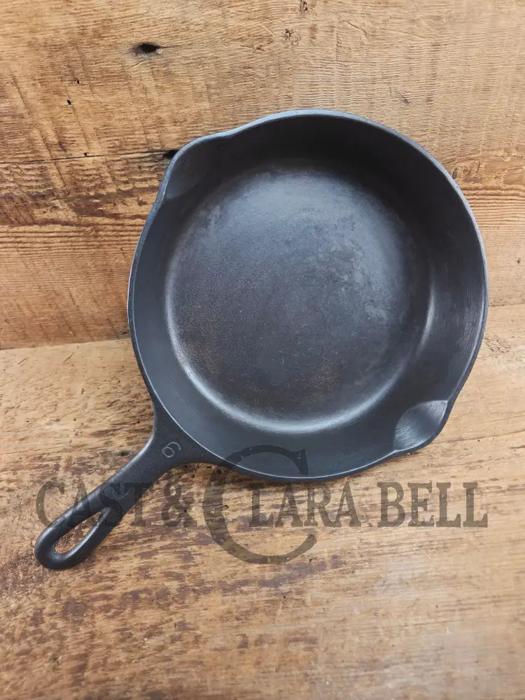 1930s Era Wagner Ware #6 Cast Iron Sautee Skillet with Smooth Bottom 1056 M Skillet