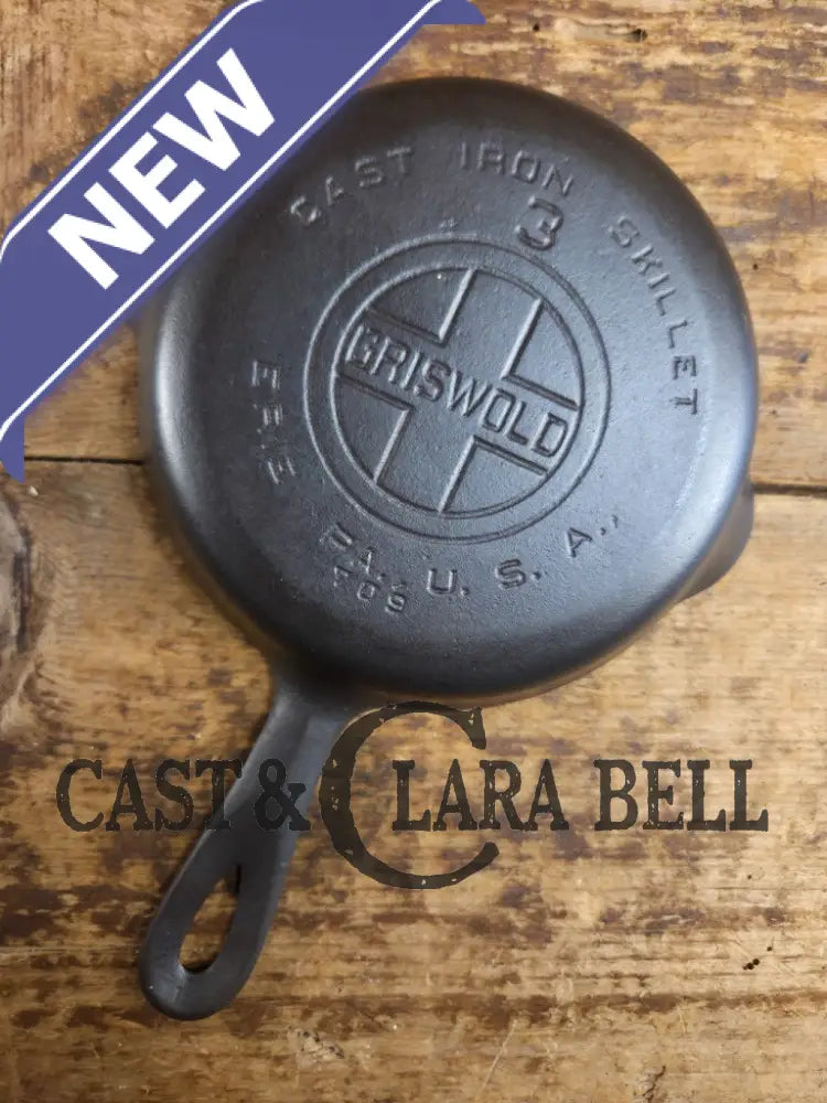 1930’s Griswold #3 Cast Iron Egg Skillet with Large Block Logo 709 Skillet
